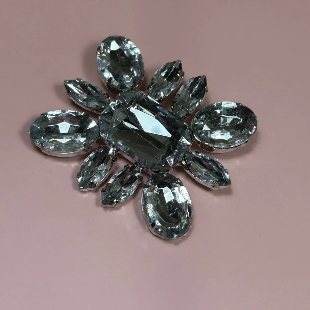 Sparkling Silver Rhinestone Brooch